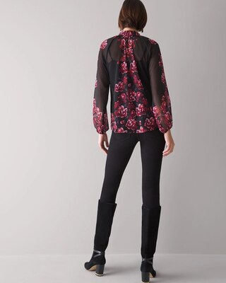 Long-Sleeve Floral Blouse