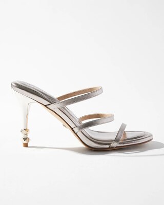 Studded 3-Strap High-Heel Sandal