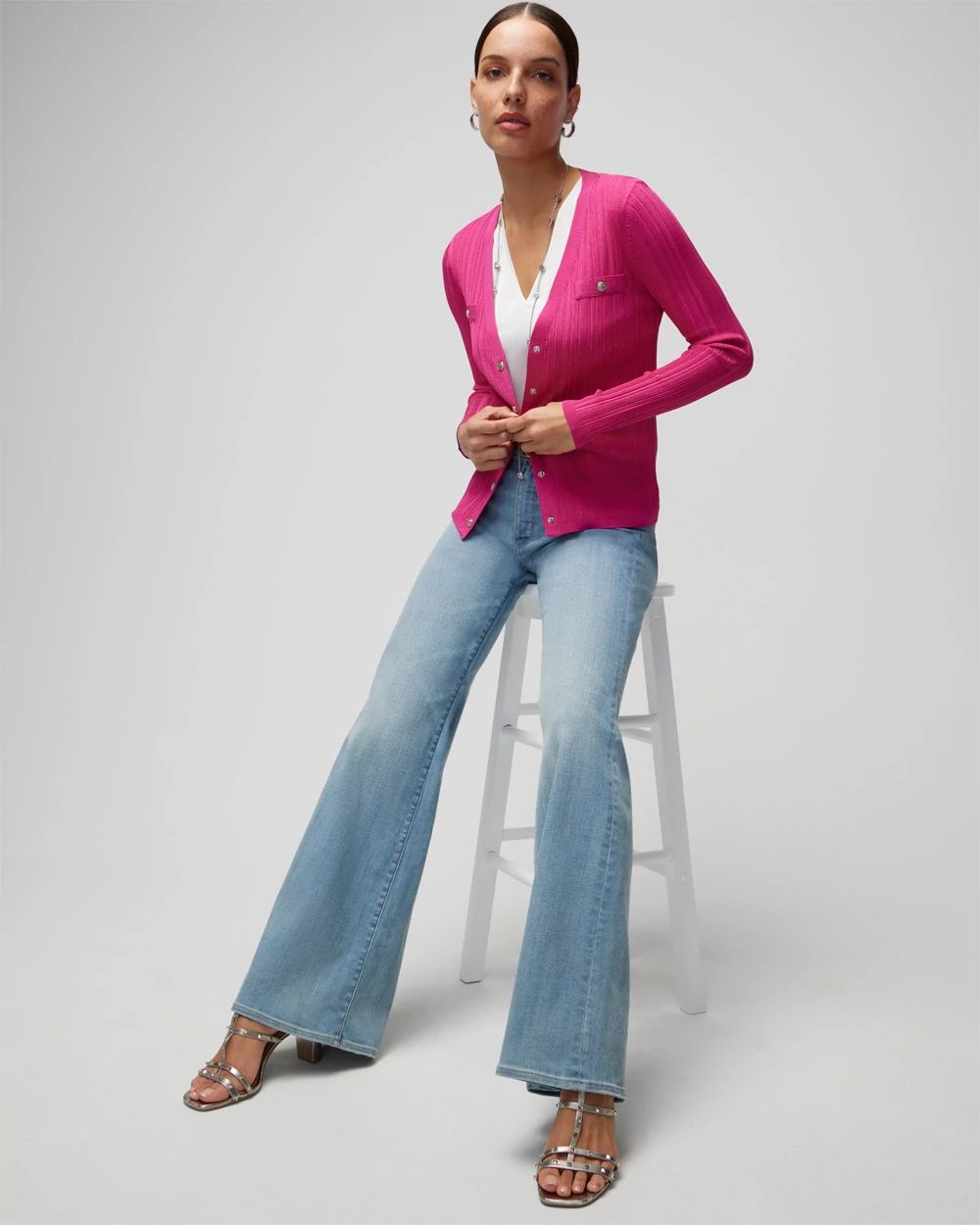 Long Sleeve Snap Front Cardigan