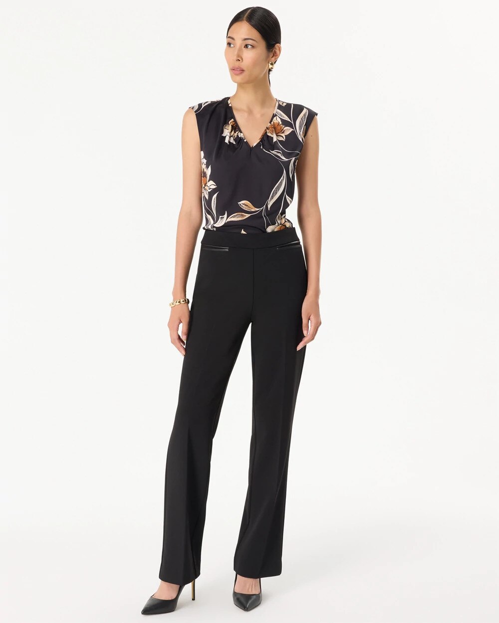 Knit Crepe High-Rise Riley Trouser