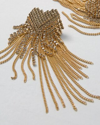 Black Diamond Fringe Earrings