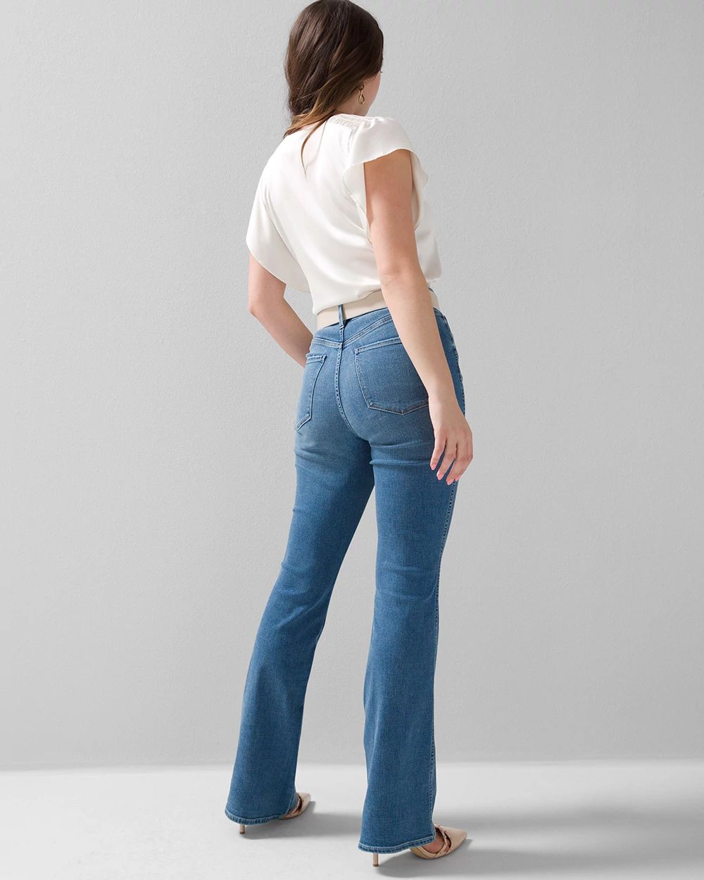 Curvy High-Rise Everyday Soft Denim  Skinny Flare Jeans click to view larger image.