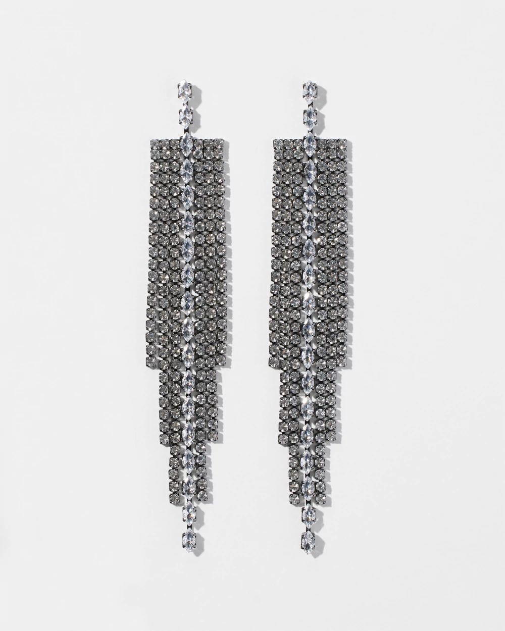 Hematite Fringe Crystal Statement Earring click to view larger image.