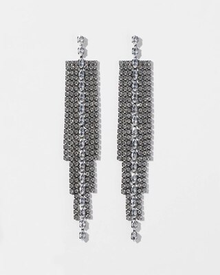 Hematite Fringe Crystal Statement Earring click to view larger image.