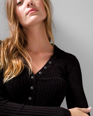 Chenille Henley Sweater