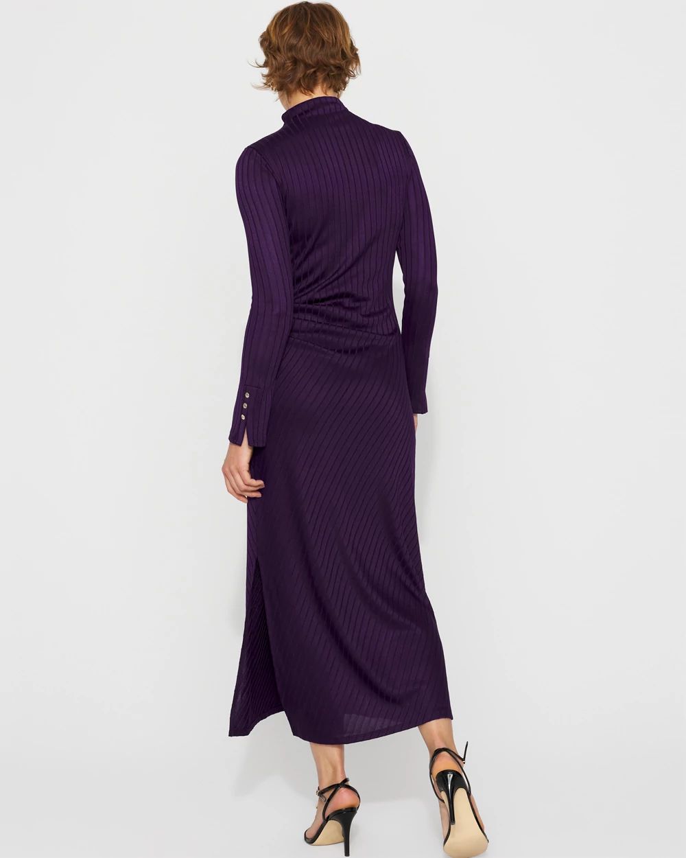 Petite Ribbed Long Sleeve Maxi Dress click to view larger image.