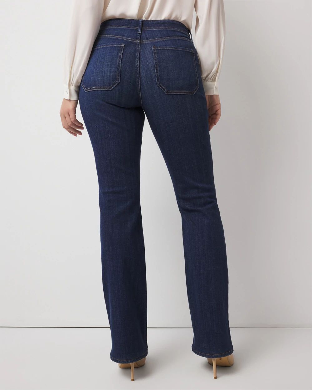Curvy Chain Detail High-Rise Bootcut Jean