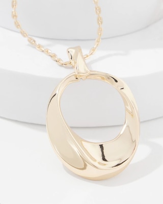 Gold Twisted Pendant Necklace click to view larger image.