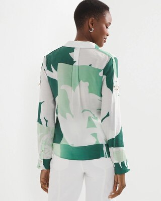 Patterned Collar Pocket Shirt