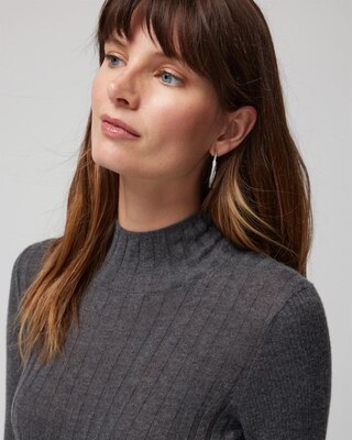 Long Sleeve Cashmere Blend Mockneck