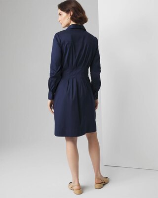 Long Sleeve Poplin Shirt Dress click to view larger image.
