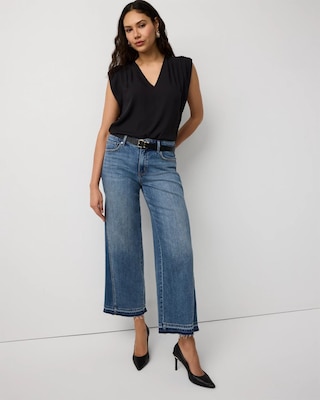 Raw Hem High Rise Wide Leg Jean