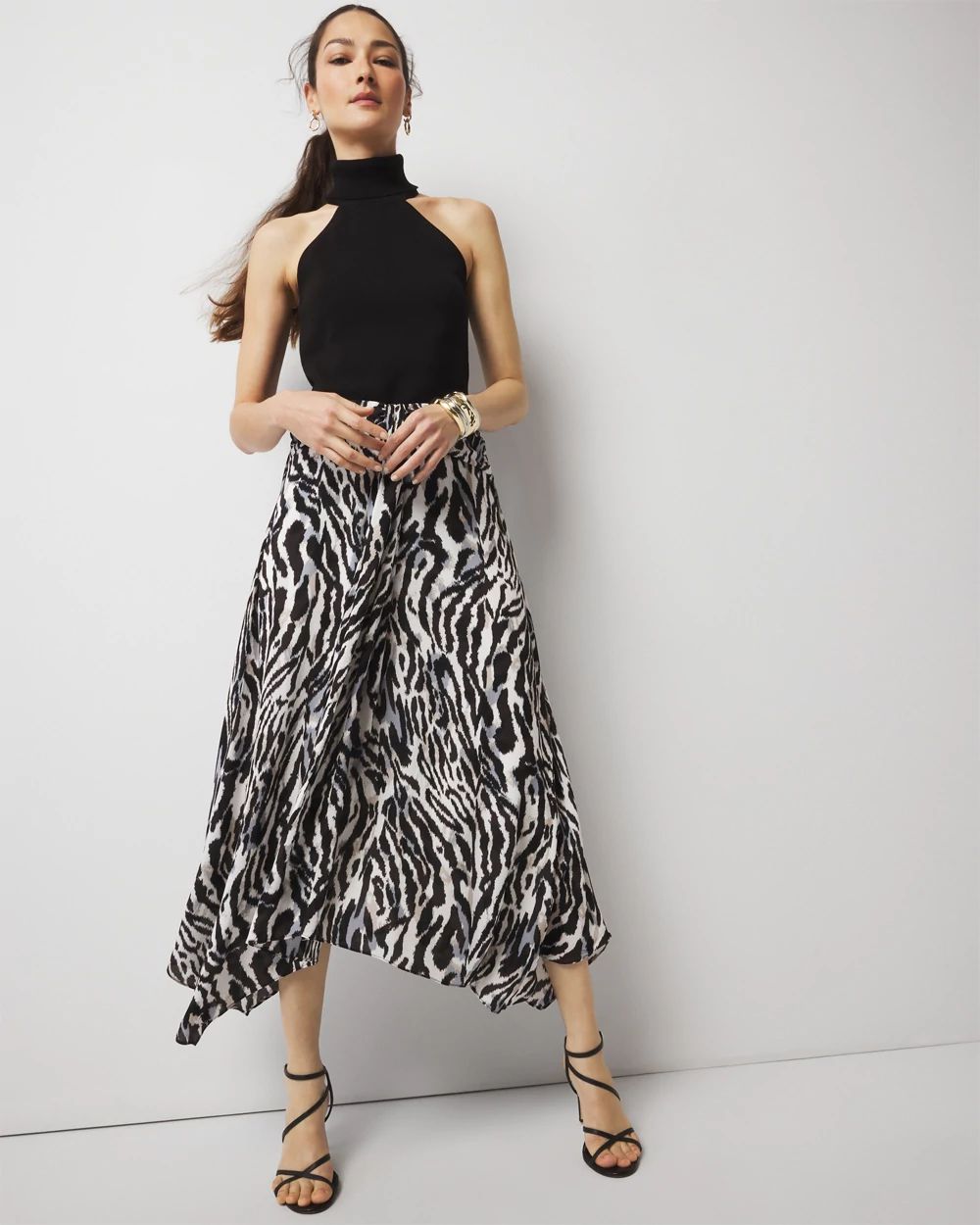 Petite Leopard Midi Skirt