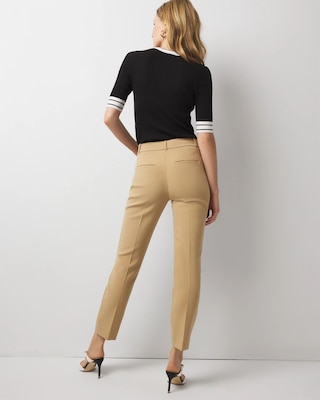 WHBM® Elle Slim Ankle Luxe Double Weave Pants click to view larger image.