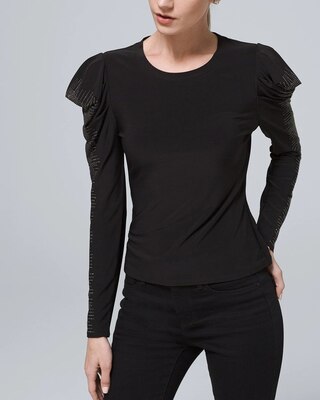 Studded Puff-Sleeve Top