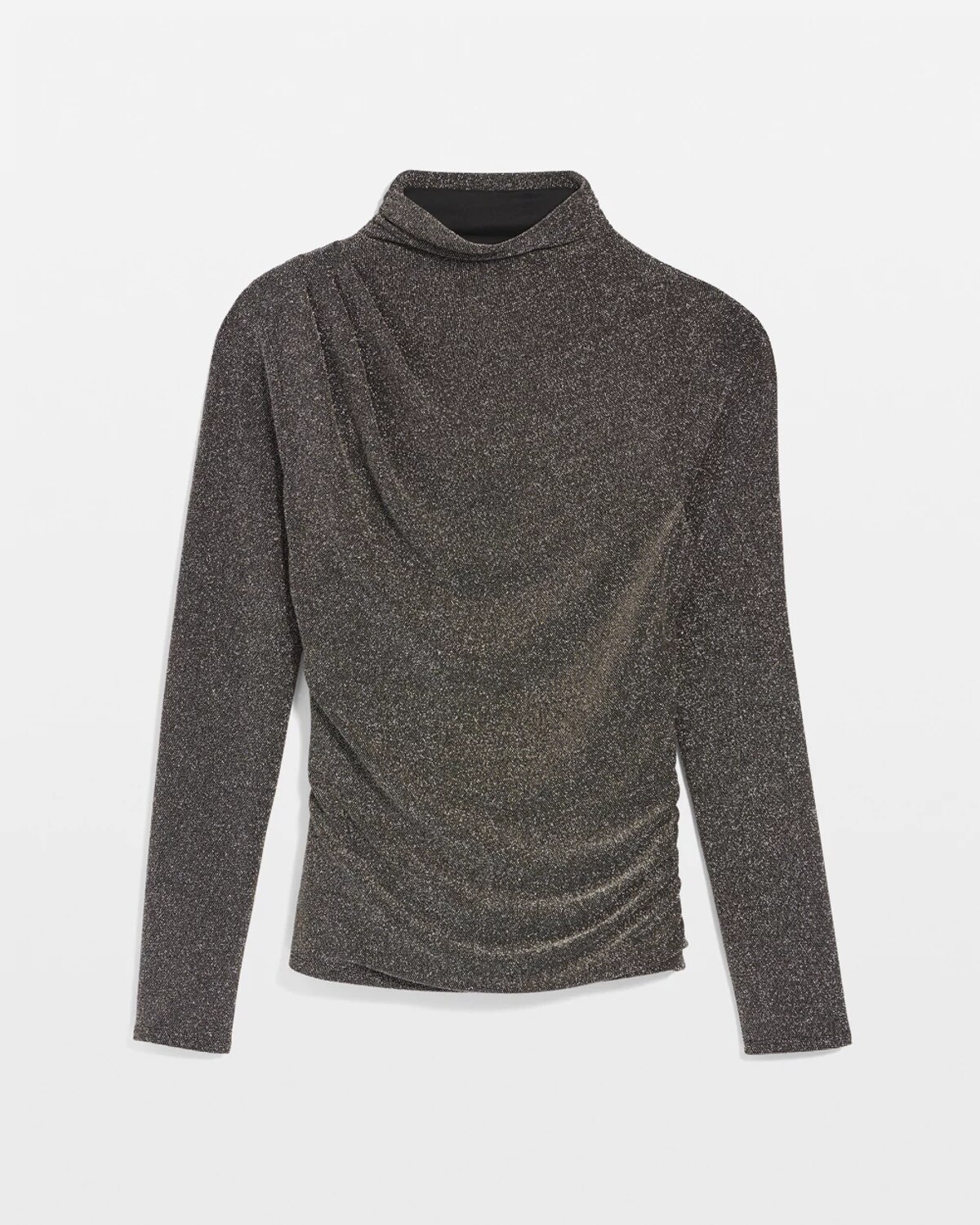 White House Black Market Long Sleeve Top Gold Turtleneck Tops In Gray