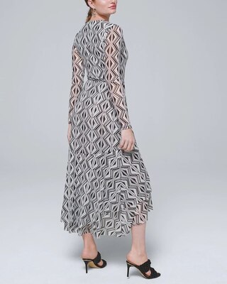 Petite Tiered Mesh Wrap Dress