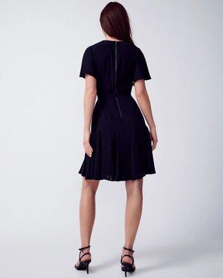 Flutter Sleeve Godet Dress