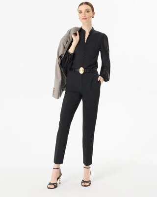 Crepe + Chiffon Button Front Blouse click to view larger image.