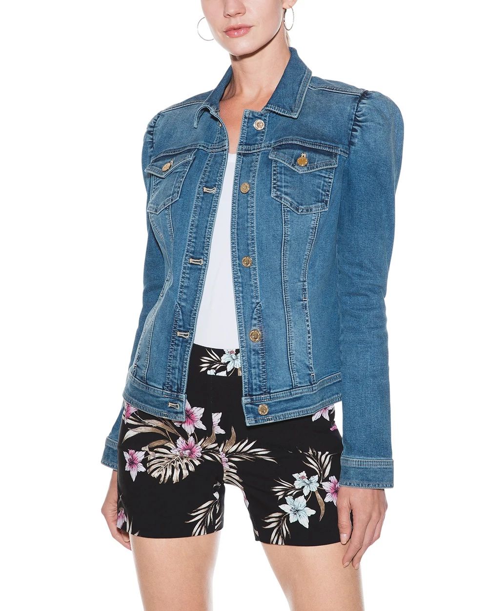 Puff shoulder jacket sales