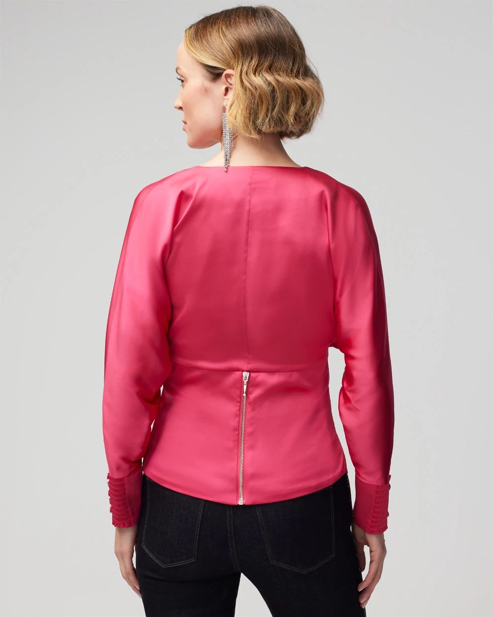 Long Sleeve V-Neck Empire Waist Blouse