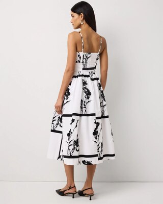 Pleated V-neck Midi Dress click to view larger image.