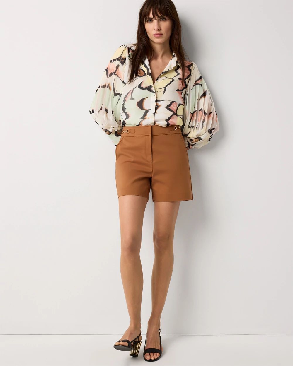 Horsebit Detail Tailored Short