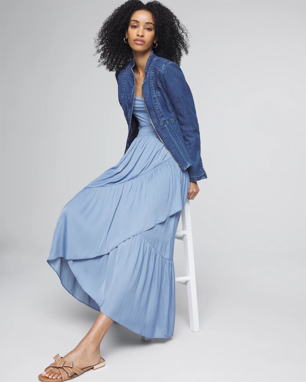 Ruffle Midi Skirt