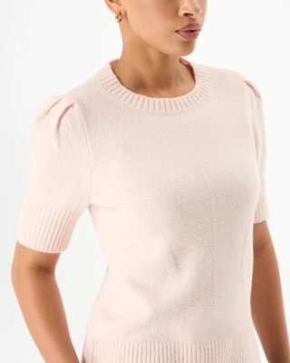 Crew Neck Elbow Sleeve Pullover click to view larger image.