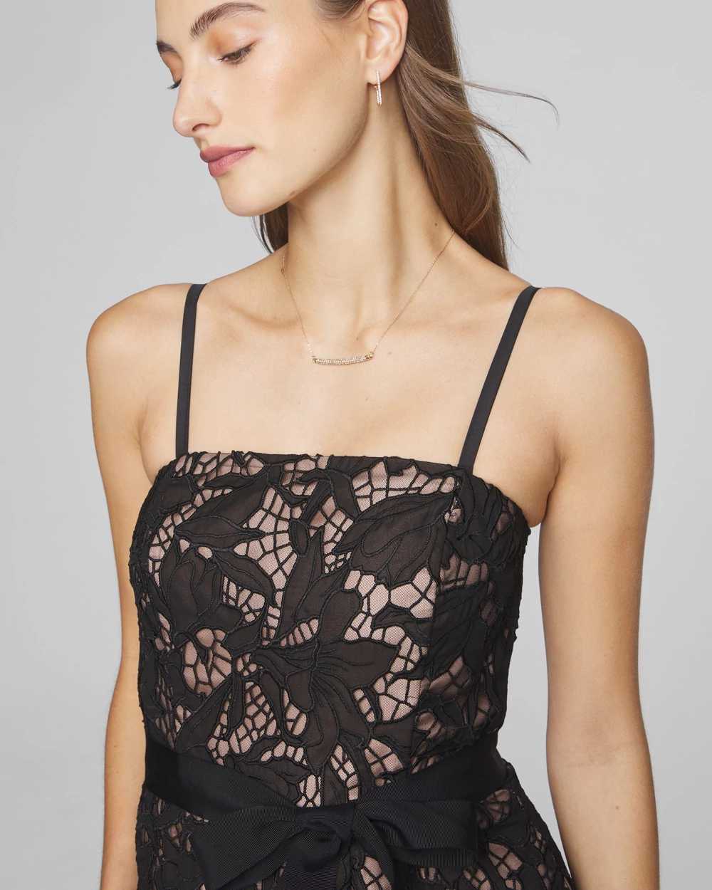 Strapless Lace Fit & Flare Midi Dress click to view larger image.