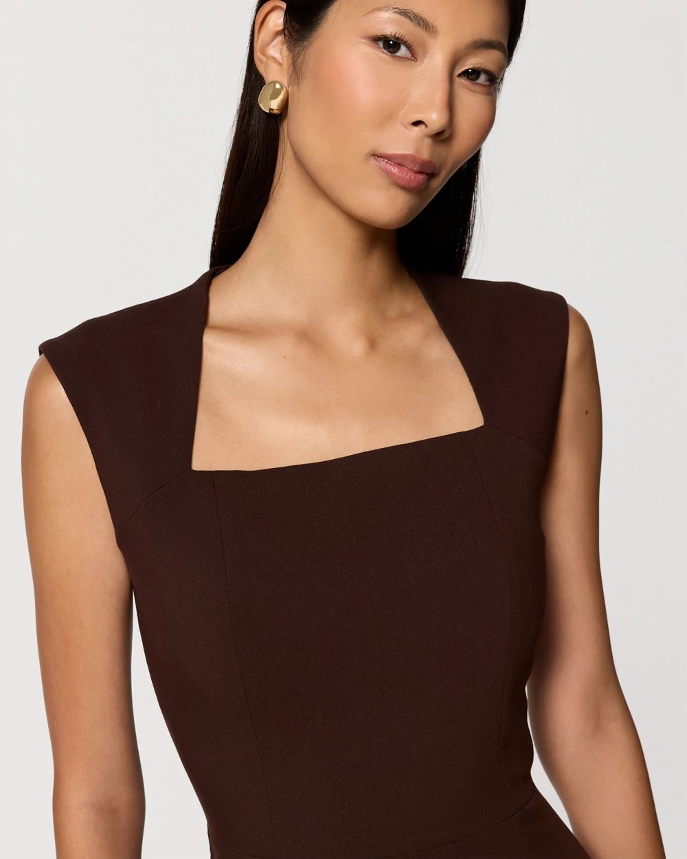 Luxe Stretch Square Neck Sheath Dress click to view larger image.