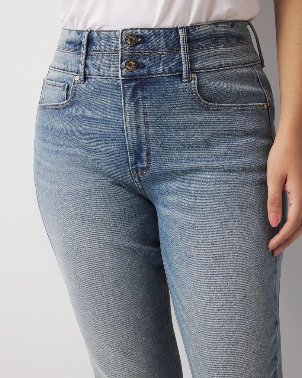 Curvy Extra High-Rise Double Waistband Slim Ankle Jeans