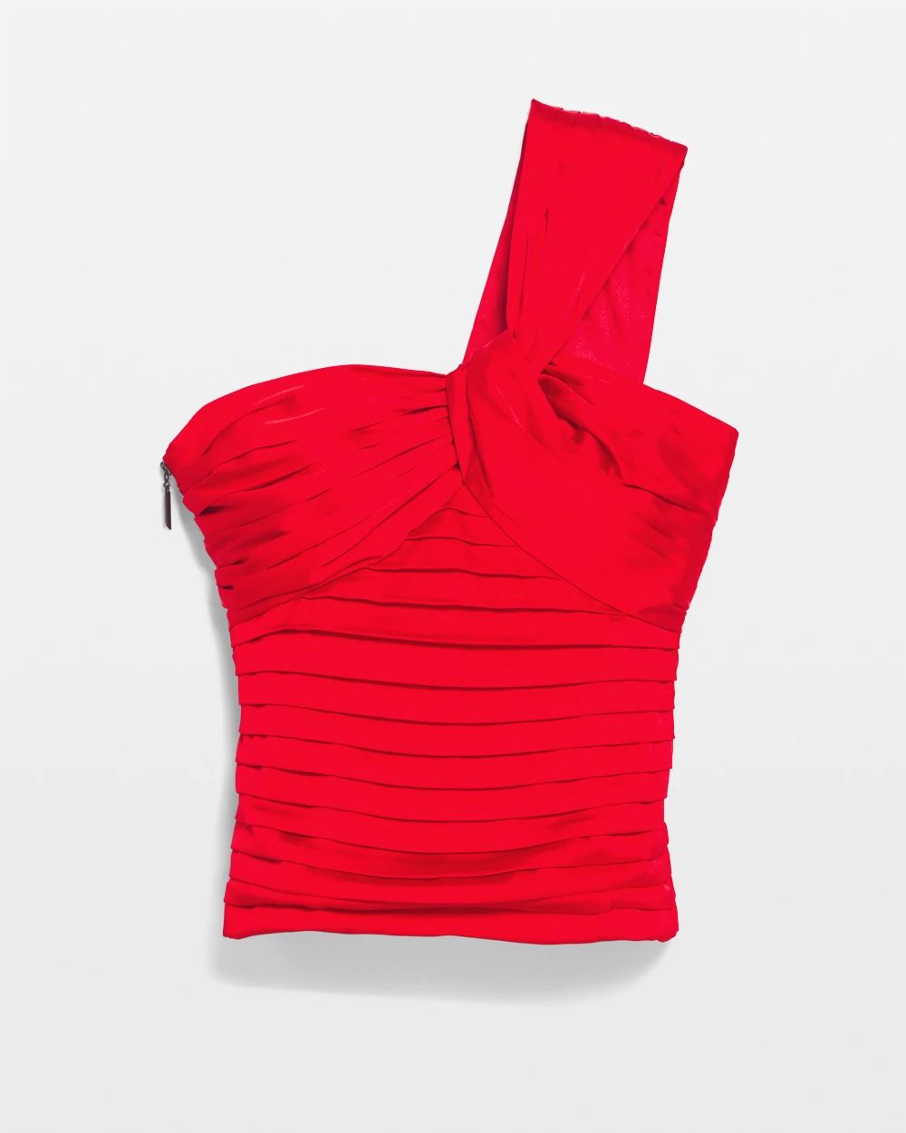One-Shoulder Pleated Bustier