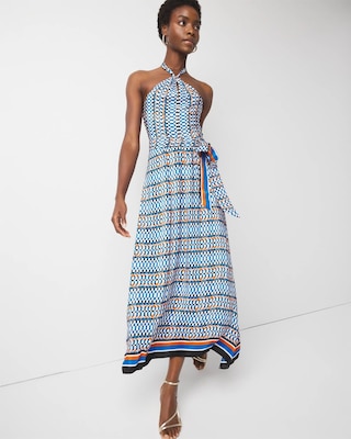 Halter Tie-Waist Maxi Dress