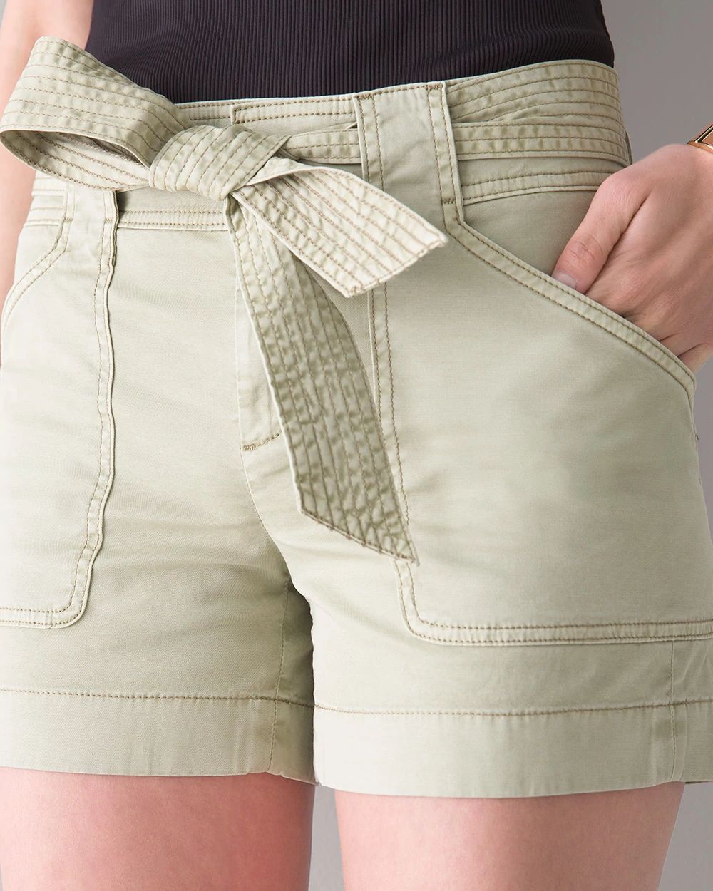 High-Rise Belted Pret Utility 5-Inch Shorts click to view larger image.