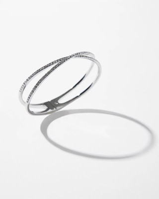 Silver Criss-Cross Hinge Bracelet