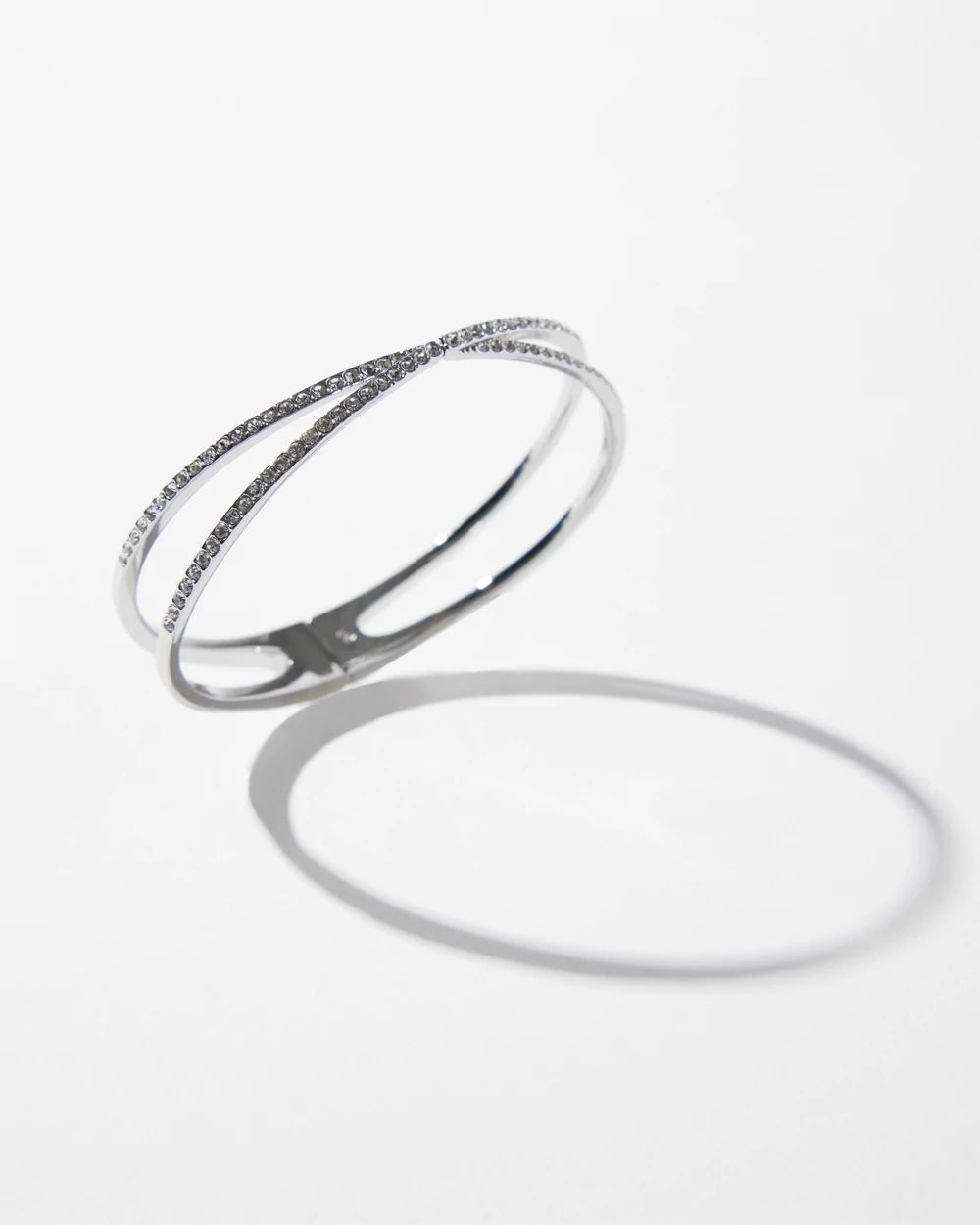 Silver Criss-Cross Hinge Bracelet