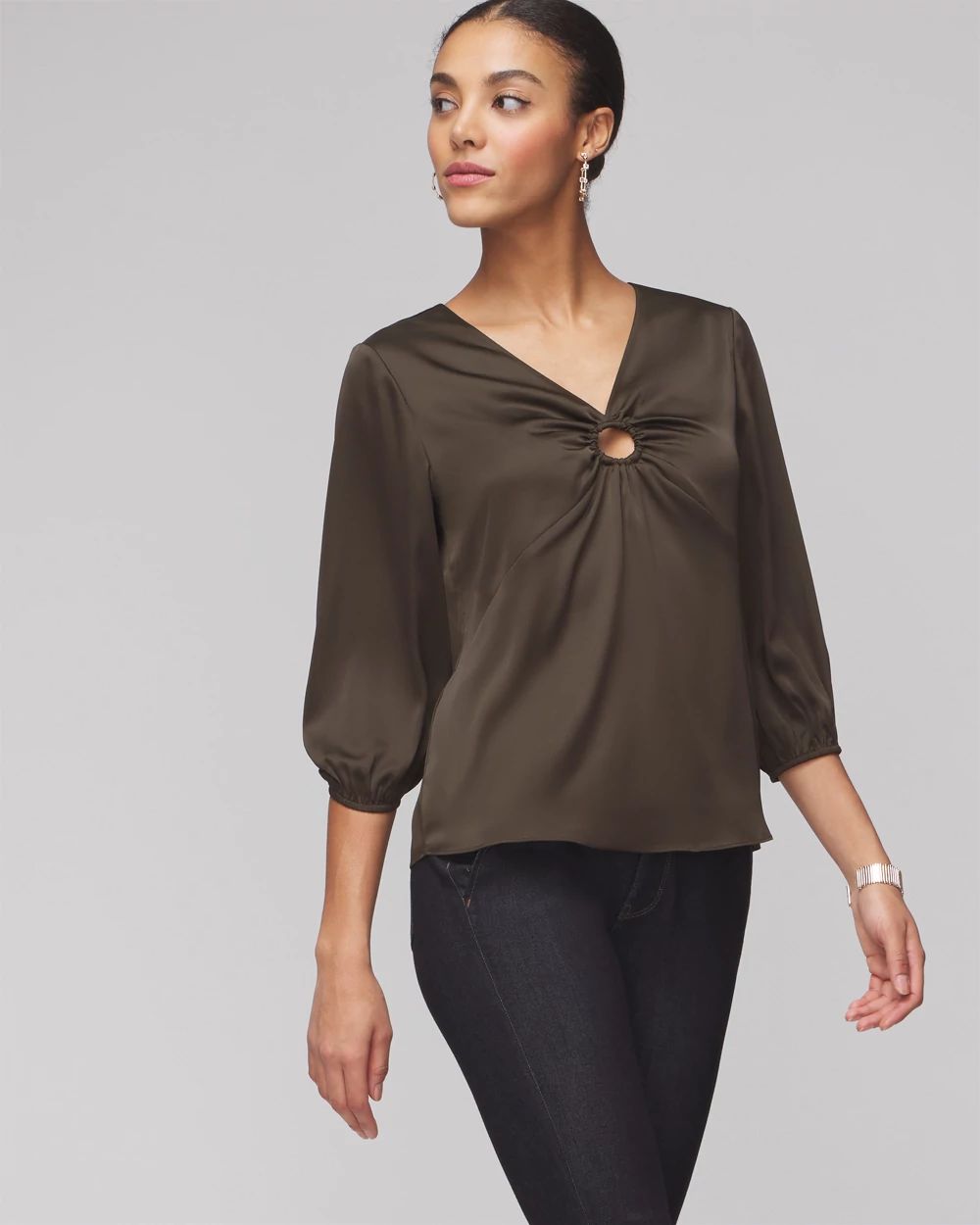3/4 Sleeve O-Ring Blouse