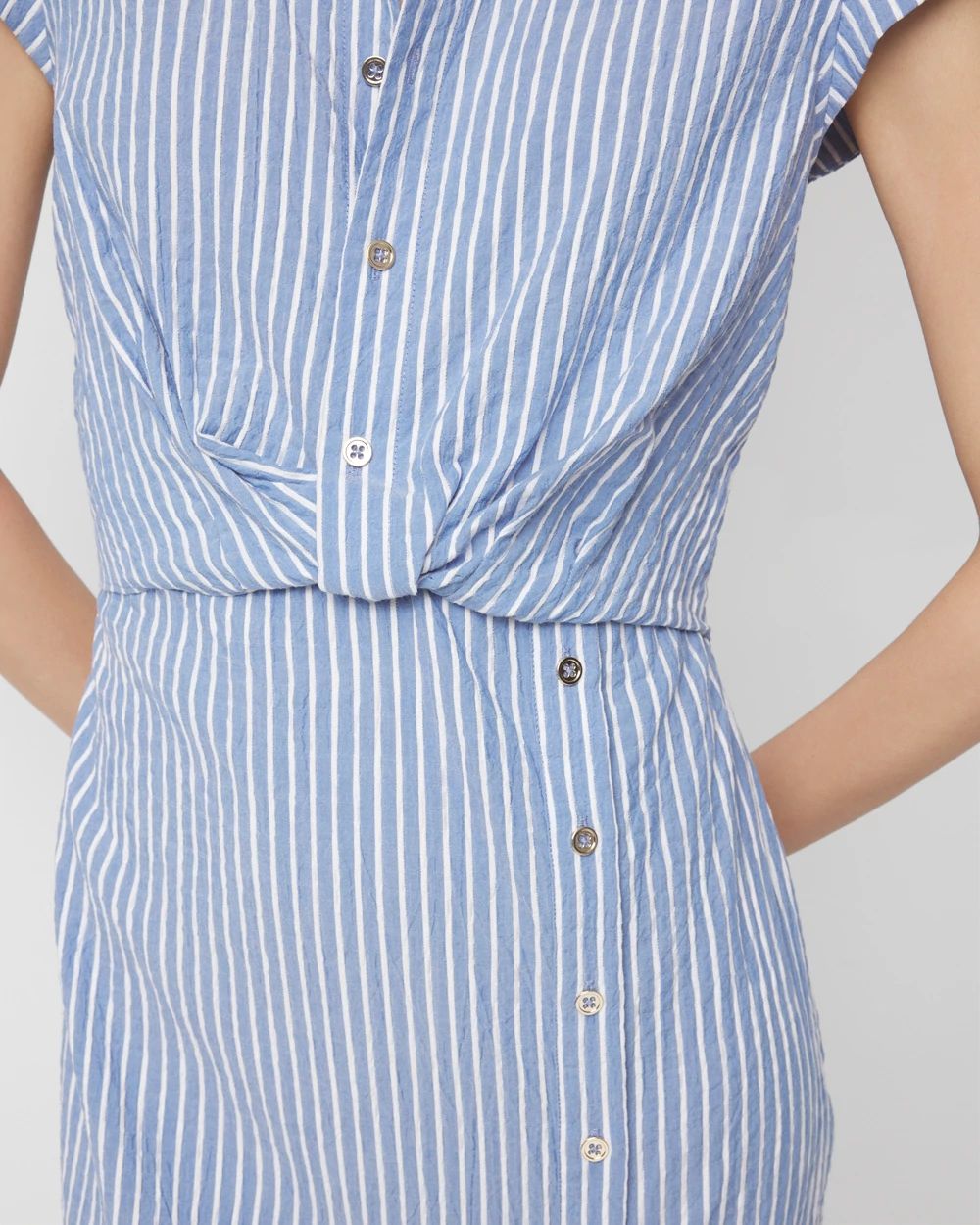 Petite Short Sleeve Button Detail Dress