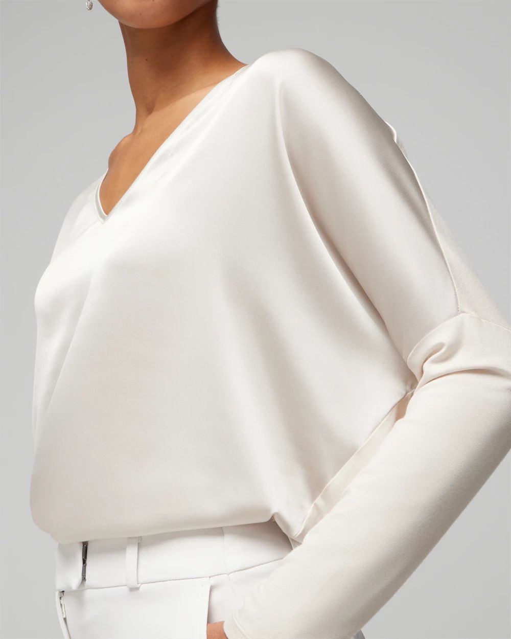 Woven Front Long Sleeve Tee click to view larger image.