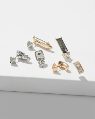 Mixed Metal 4pk Stud Earring Set