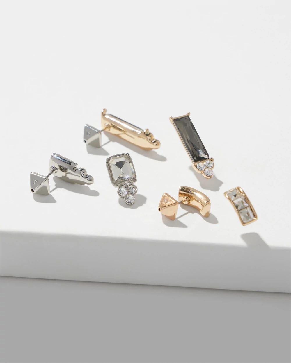 Mixed Metal 4pk Stud Earring Set
