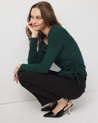 Side Ruched Rib Snit Top click to view larger image.