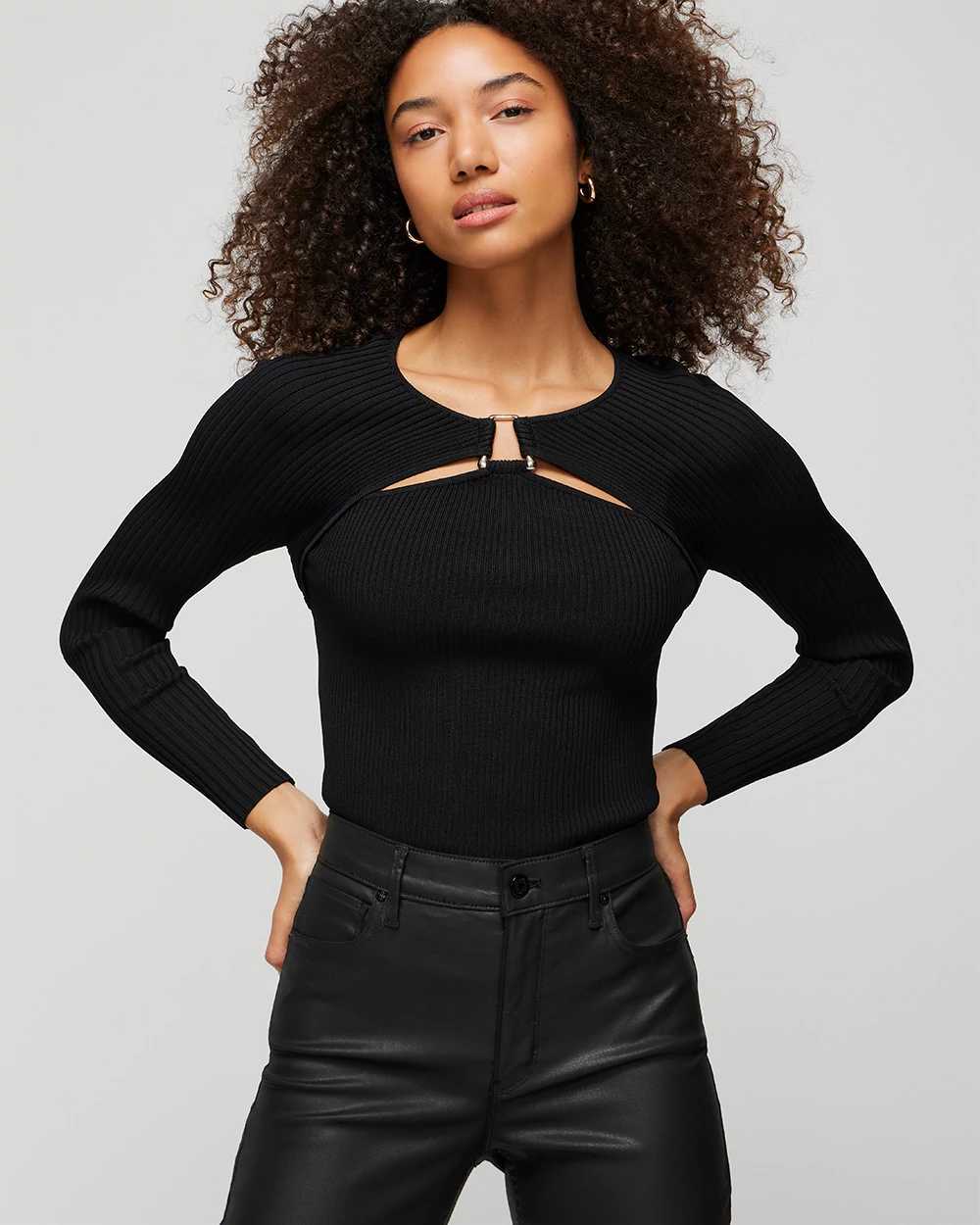 Long Sleeve Cutout Hardware Pull Over