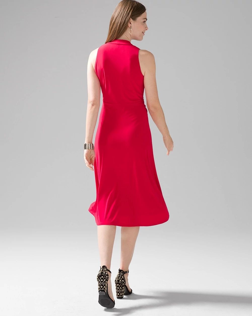 Sleeveless Matte Jersey Twist Front Dress