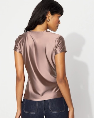 Glossy Jersey Crewneck Tee click to view larger image.