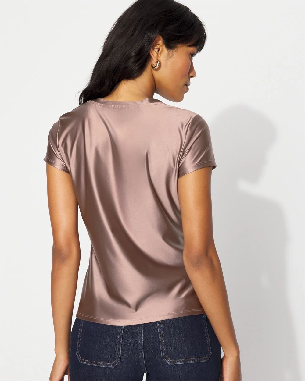 Glossy Jersey Crewneck Tee