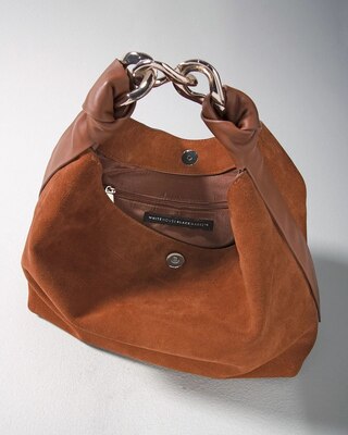 Suede Slouch Chain Bag