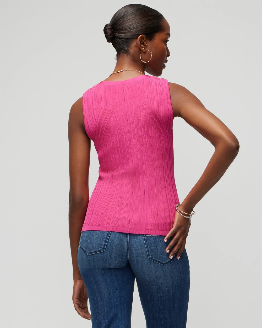 Rib Sculpted V-Neck Tank