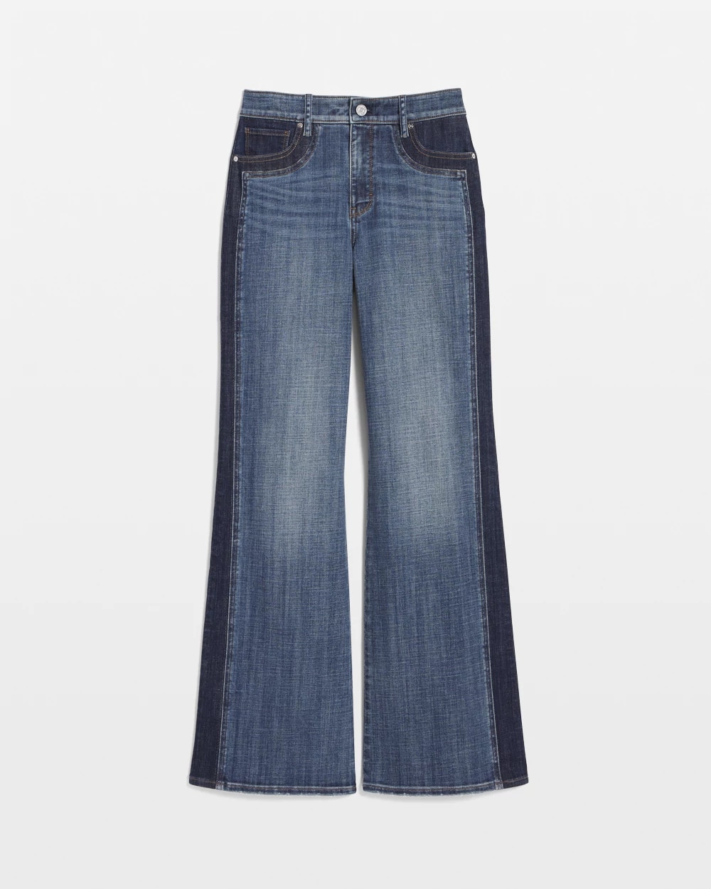 High-Rise Colorblocked Wide-Leg Jean